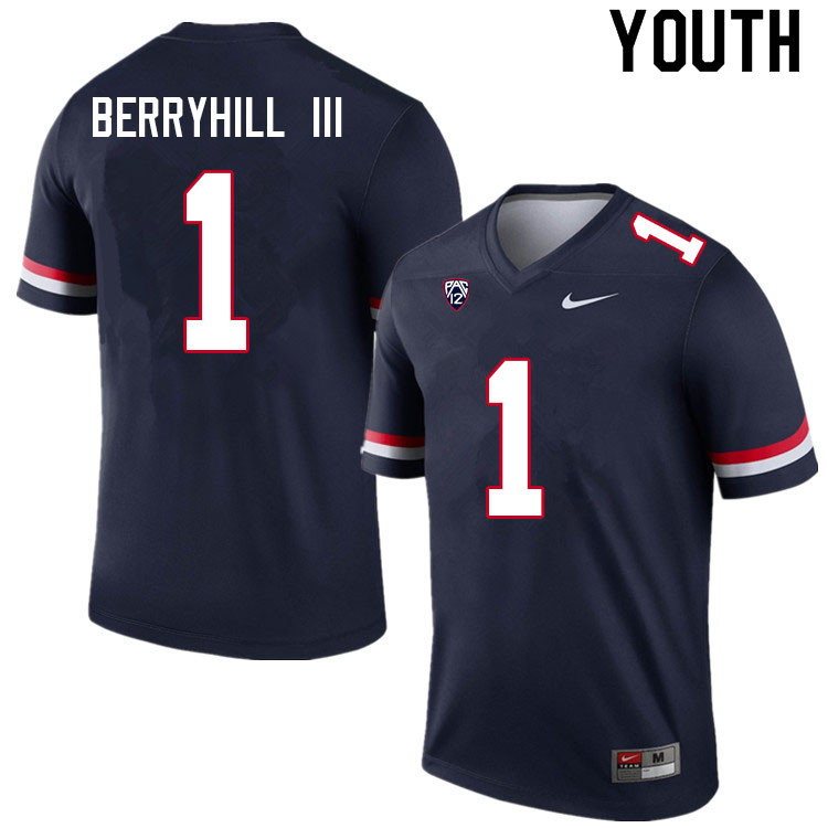 Youth #1 Stanley Berryhill III Arizona Wildcats College Football Jerseys Sale-Navy - Click Image to Close